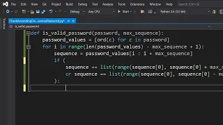 Python Password Validation Checking for Ascending and Descending Sequences