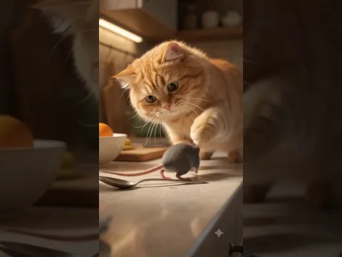 “The Cat Tried to Catch the Rat… But Got Scared! 😂🐱🐭 | Funny ASMR”