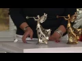 Set of 2 9 5 Trumpeting Angel Figurines with Scroll Design on QVC