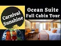 Carnival Sunshine Ocean Suite Full Cabin Tour Stateroom 7171
