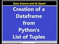Creation of a Pandas Dataframe from a List containing Multiple Tuples in Python