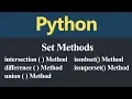 Some Important Set Methods in Python Hindi