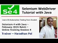 Mastering Selenium 4 with Java Build a Powerful Automation Framework - Feb2025 Batch