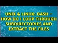 Unix Linux Bash - How do I loop through subdirectories and extract the files 4 Solutions