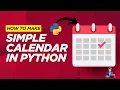 Calendar in Python Python mai Calendar Urdu Hindi Smart Coder