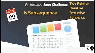 Is Subsequence Follow up Iterative Recursive Binary Search Map Leetcode 392 June Day 09
