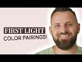 Benjamin Moore First Light With Coordinating Colors