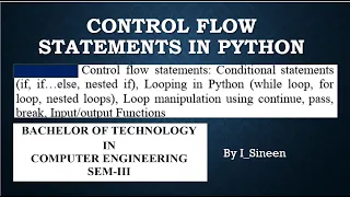 Control Flow Statements in Python