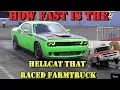 HELLCAT that raced FARMTRUCK - How fast is it with traction RoadTestTV