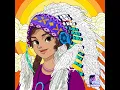 Hyperlapse Coloring Page - Native American with Headdress and Parrot