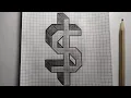 3d drawing Dollar Sign How to Draw a Dollar Sign Step by Step 3D drawing Sign 3d drawing