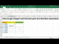 EXCEL How to get Integer and Decimal part of a number separately in excel