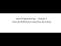 Java Programming Lesson 1 Pass By Value and Pass By Reference