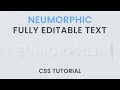 HOW TO CREATE NEUMORPHISM TEXT EFFECT EDITABLE TEXT