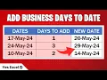 Add Business Days to Date in Excel