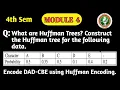 VTU ADA BCS401 Module 4 Huffman Tree Construction Huffman Encoding Solved Problem