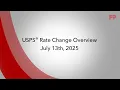 USPS Rate Change Overview July 13th 2025