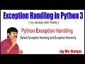 Python Tutorials Default Exception Handling and Exception Hierarchy