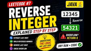 Reverse Integer LeetCode 7 Java Overflow Explained Step by Step Easy