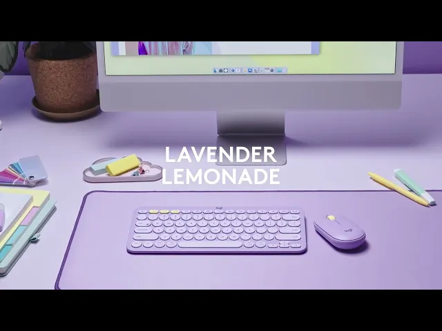 Own Your Space K380 and Pebble Lavender and Lemonade and Sand Hero 30s