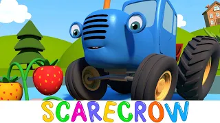 Blue Tractor on Playground | The Scarecrow | Cartoons and Cars for Kids