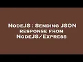 NodeJS Sending JSON response from