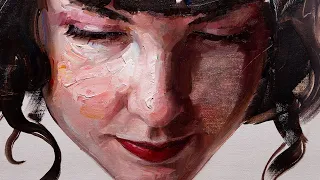 painting a contemporary portrait u0026 listening to alan watts