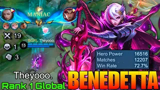 MANIAC Benedetta Insane 12,200+ Matches - Top 1 Global Benedetta by Theyooo. - Mobile Legends 