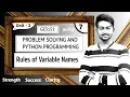 Rules of Variable Names in Tamil Problem Solving and Python Programming in Tamil Unit 2 GE3151