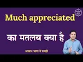 Much appreciated meaning in Hindi Much appreciated ka matlab kya hota hai English to hindi