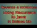 Reverse a sentence using Recursion in java