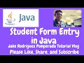 Student Form Entry in Java