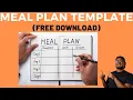 Meal Plan Template for Weight Loss FREE Download