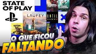 ficou devendo resum o e o que faltou no state of play 