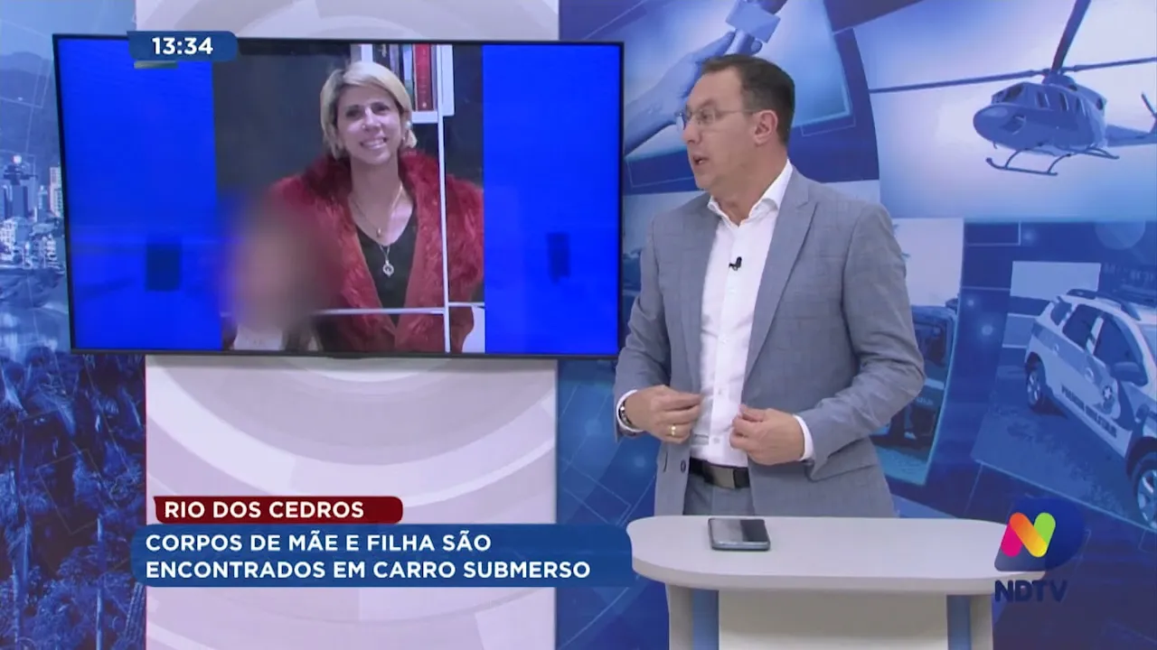 Rio dos Cedros: corpos de mãe e filha são encontrado em carro submerso
