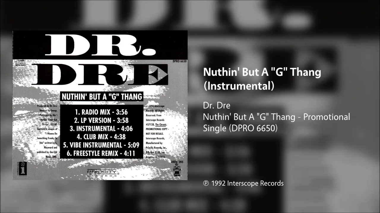Dr. Dre - Nuthin' But A "G" Thang (Instrumental)