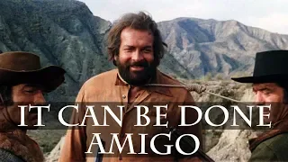 Jack Palance and Bud Spencer buck tradition as unlikely pals in It Can Be Done Amigo (1972) — play trivia along the trail.