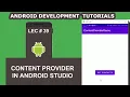 Content Provider to Get Contacts Android Example 39 Android Development Tutorial for Beginners