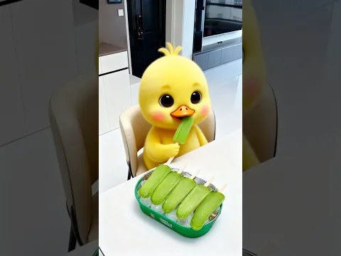 Little Duck Makes Jelly Pops With QQ Candy｜Sharing Cold Treats With Family. #shorts #duck