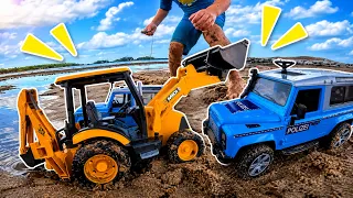 🚜 Большой СБОРНИК про машинки Bruder! Стройка на пляже 🌊 и Тюнинг пикапа 4х4 🚙 | Манкиту