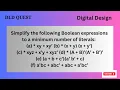 4 Simplification of Boolean expressions to a minimum number of literals using Boolean Algebra