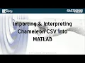 Importing a Chameleon CSV File into MATLAB