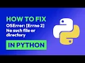How to fix OSError Errno 2 No such file or directory in Python