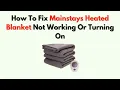 How To Fix Mainstays Heated Blanket Not Working or Turning On - Quick Troubleshooting Repair Guide