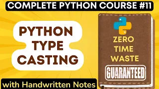 Python Type Casting with Handwritten Notes in Hindi Python Tutorial -