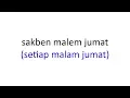 Download Lagu Saben Malem Jumat - Lirik Jawa dan Arti Indonesia