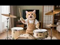 Ginger Kitten Dreams of Being a Drummer, Mama Cat Makes It Possible 🥁🐱💛 | Funny Cat Videos