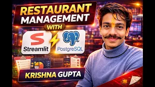 Restaurant Management System Streamlit PostgreSQL Project Python Full Tutorial