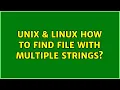 Unix Linux How to find file with multiple strings
