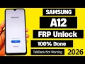 Samsung A12 FRP Unlock 2026 TalkBack Not Working Without PC How To Bypass Samsung A12